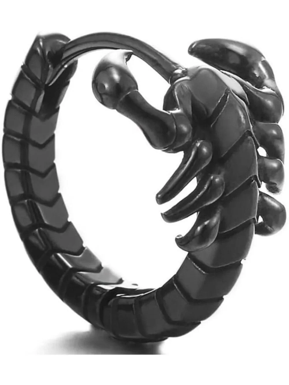 Gothic Stainless Steel Scorpion Huggie Hoop Earrings for Men - Punk Biker